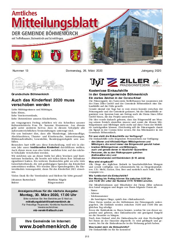 Mitteilungsblatt KW 13