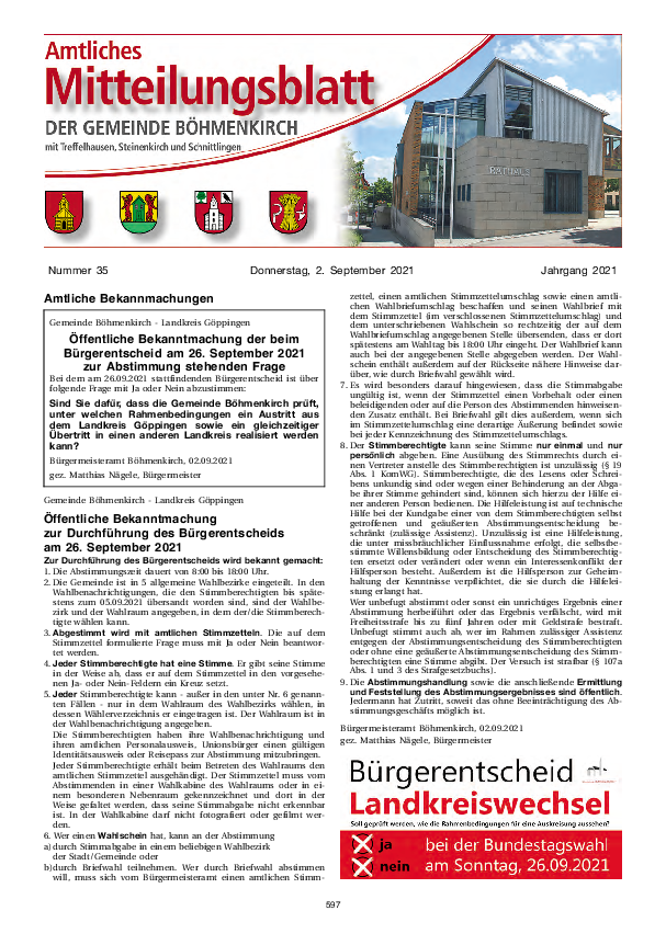 Mitteilungsblatt KW 35/2021